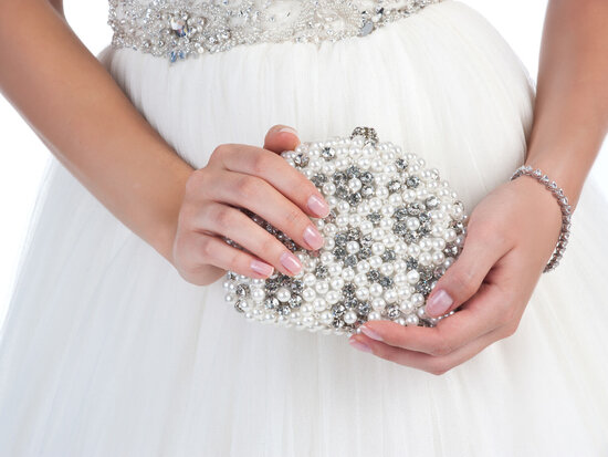 Brauttasche mit Perlen