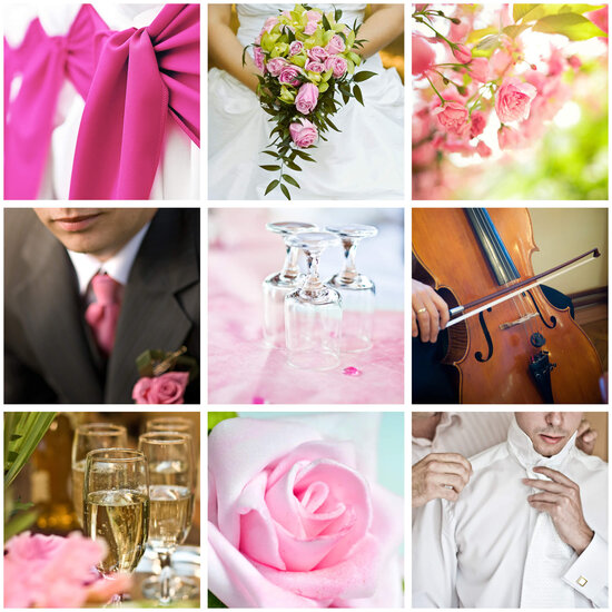 Fotocollage der Hochzeit