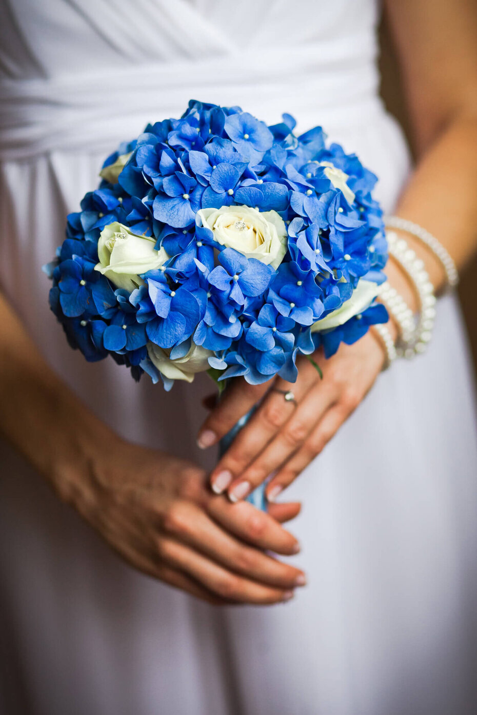 Blauer Brautstrauß