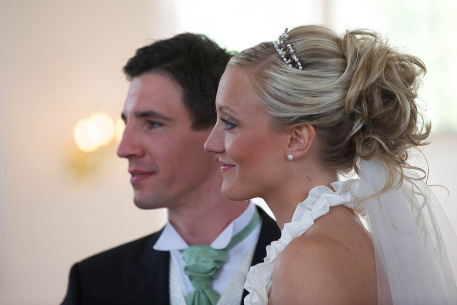 Das Brautpaar bei der Zeremonie